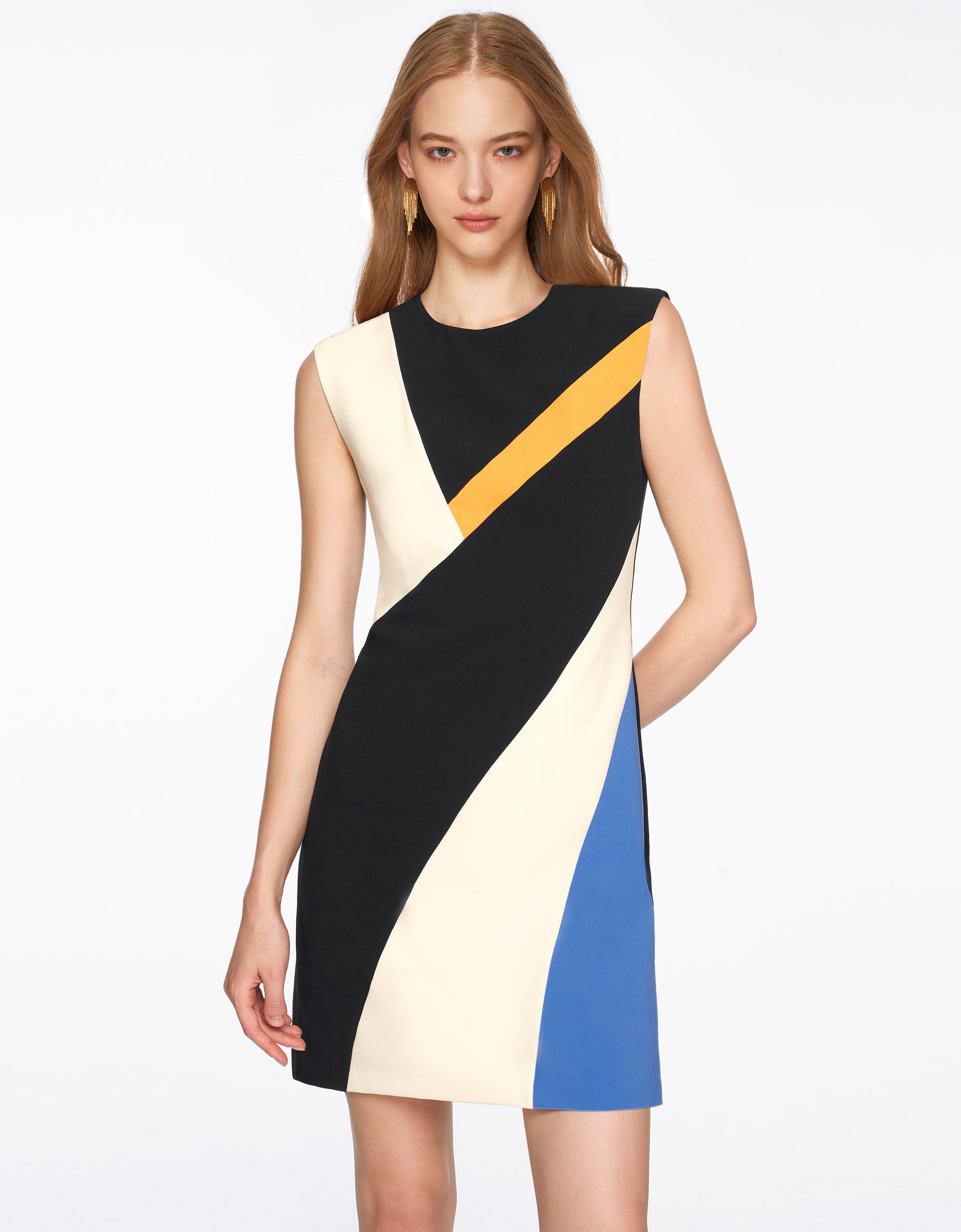 Color Block Sleeveless Fashion Dress
