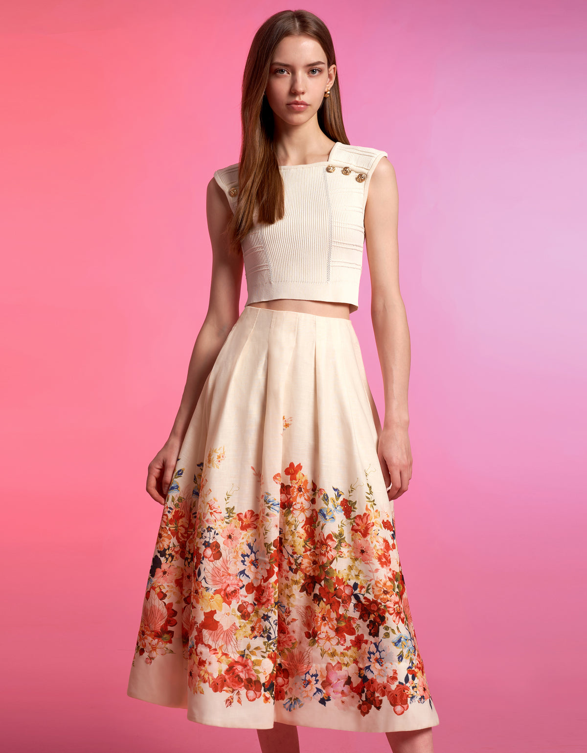 Floral Print Pleated Skirt – SaturdayClub Malaysia