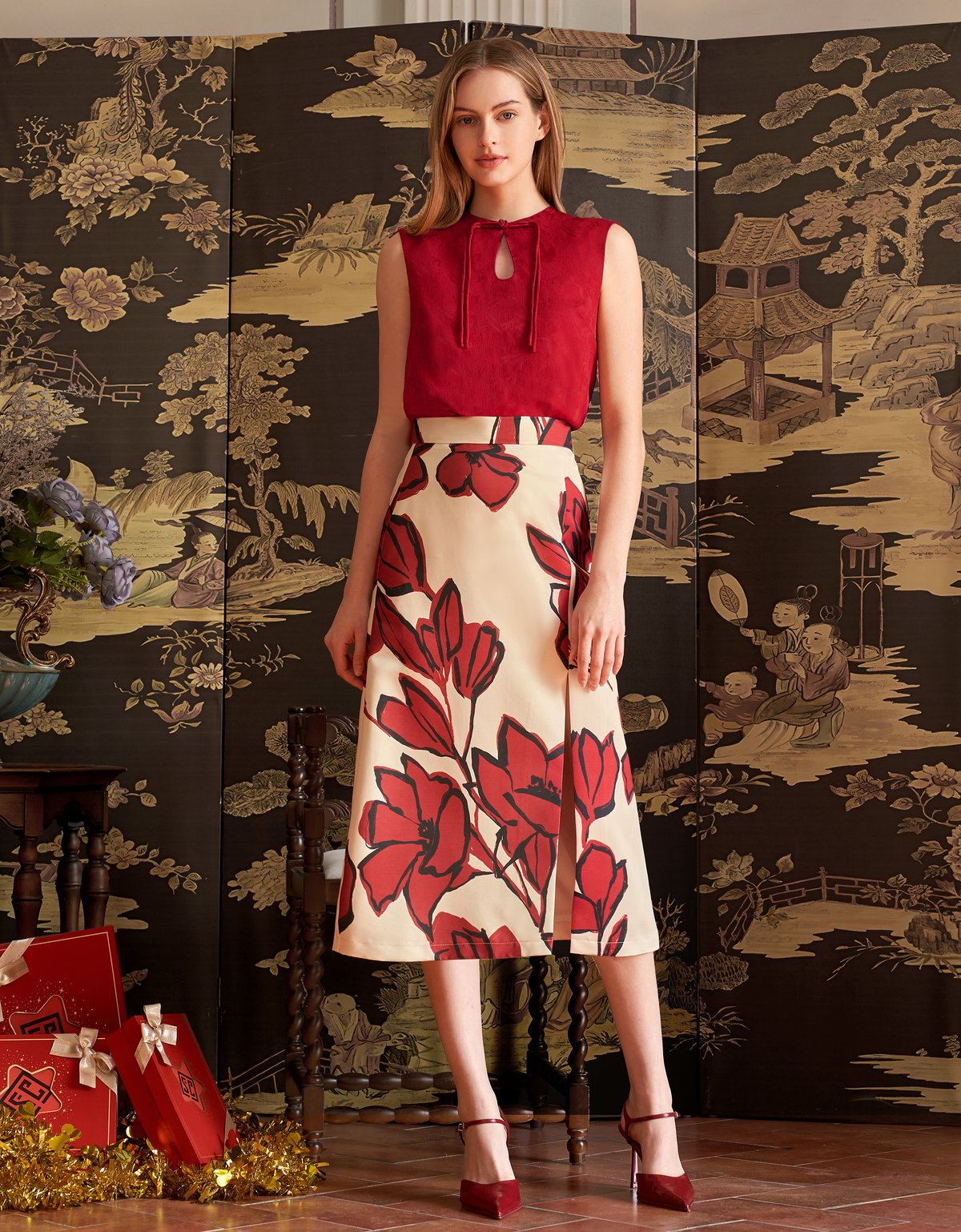 red floral(a25495)