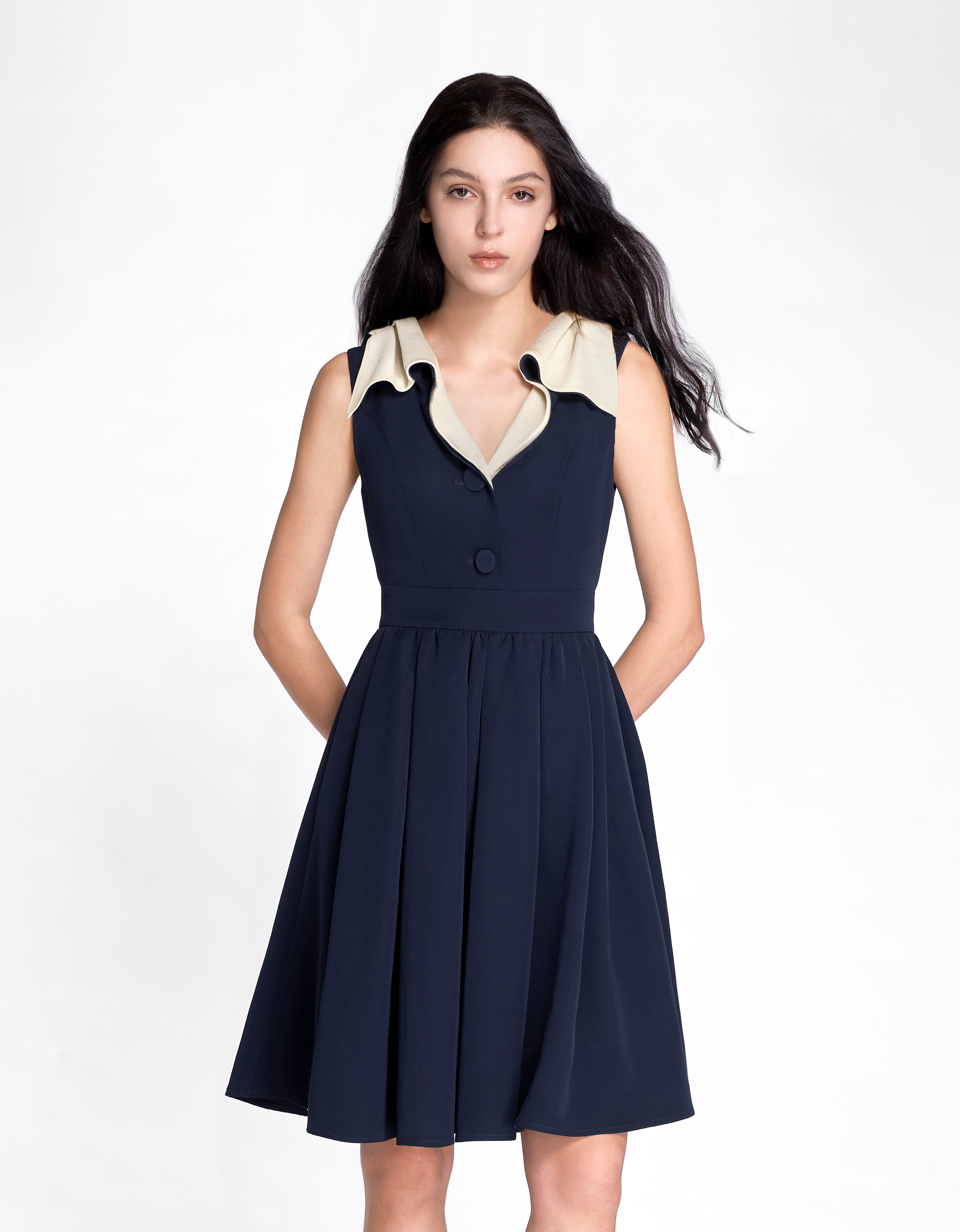 navy & apricot(a25687)