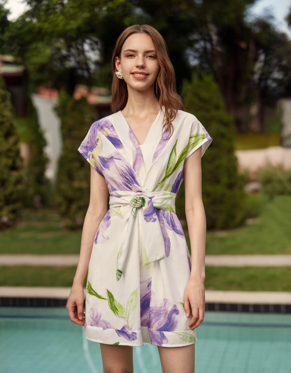 purple florals(a27075)