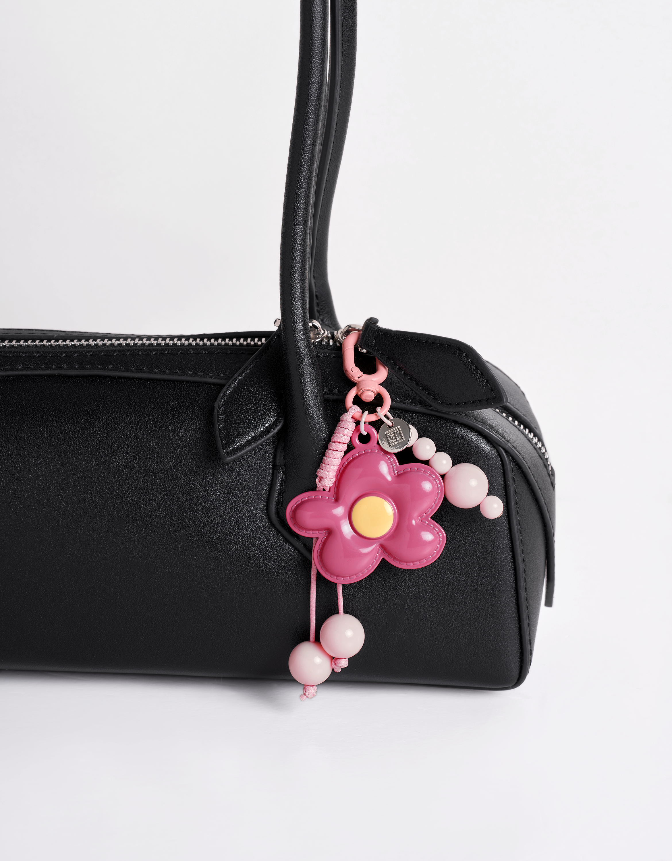 Pom-Pom Heart, Flower and Bow Charm Set