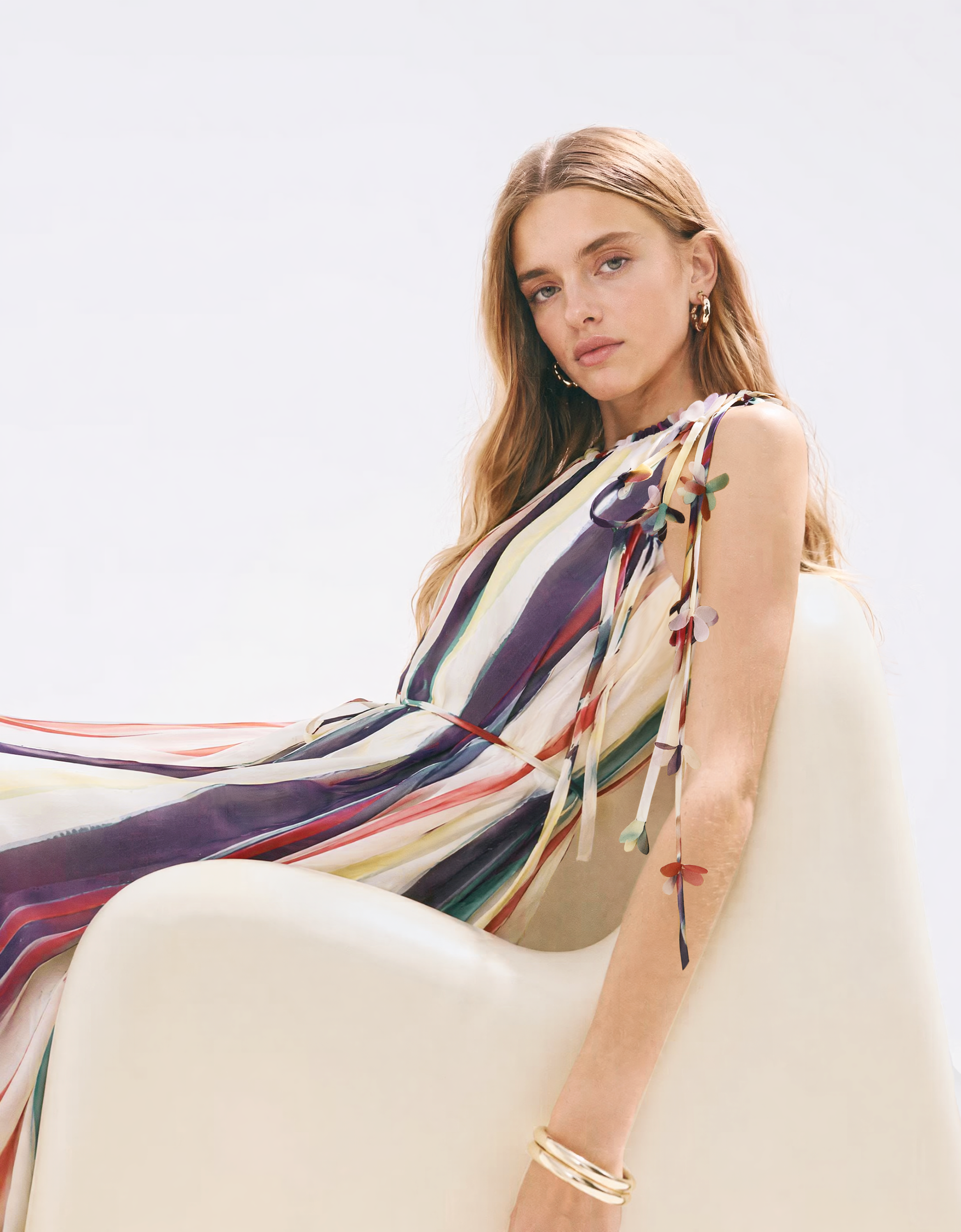 multicolor stripe print(a29993)