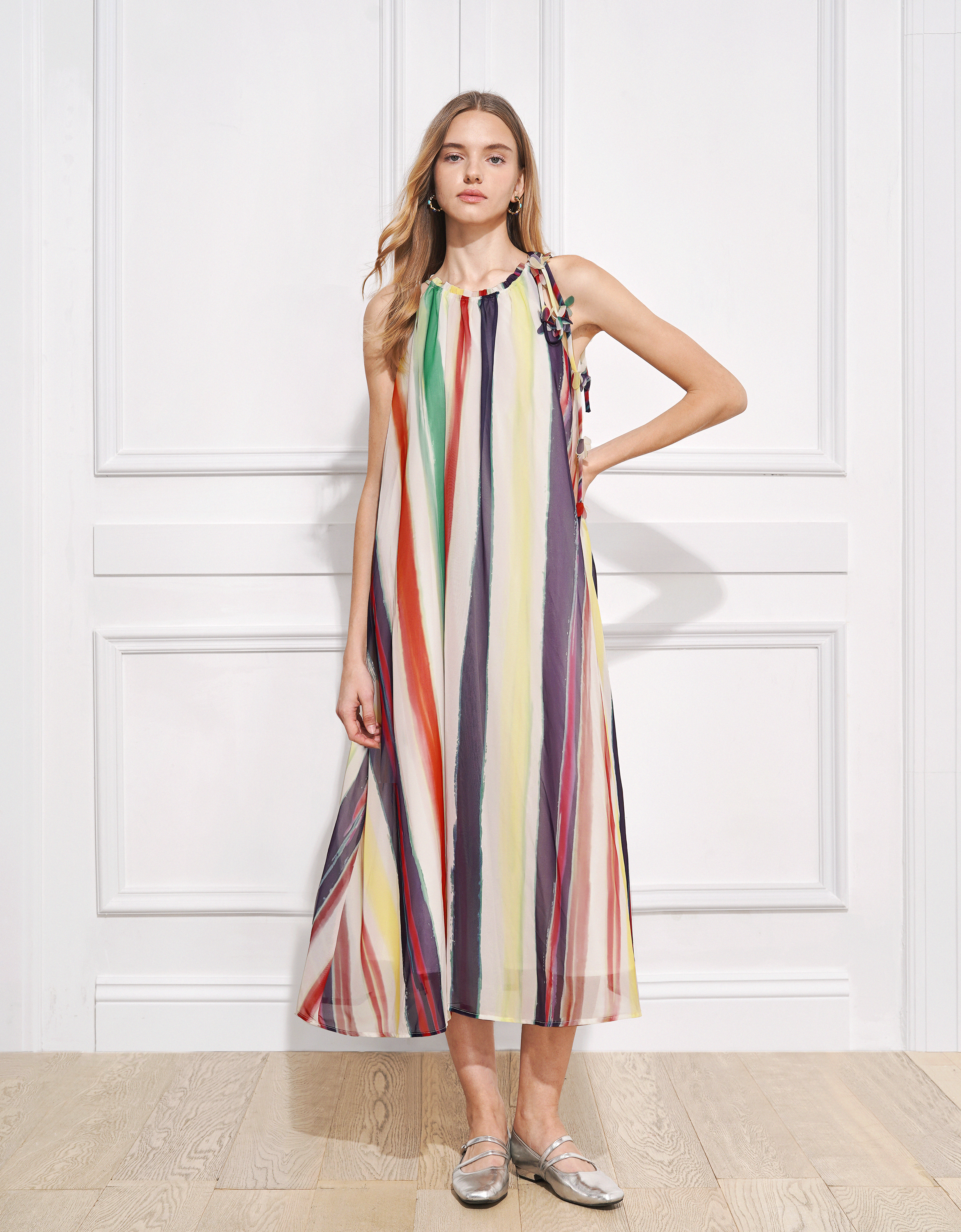 multicolor stripe print(a29993)