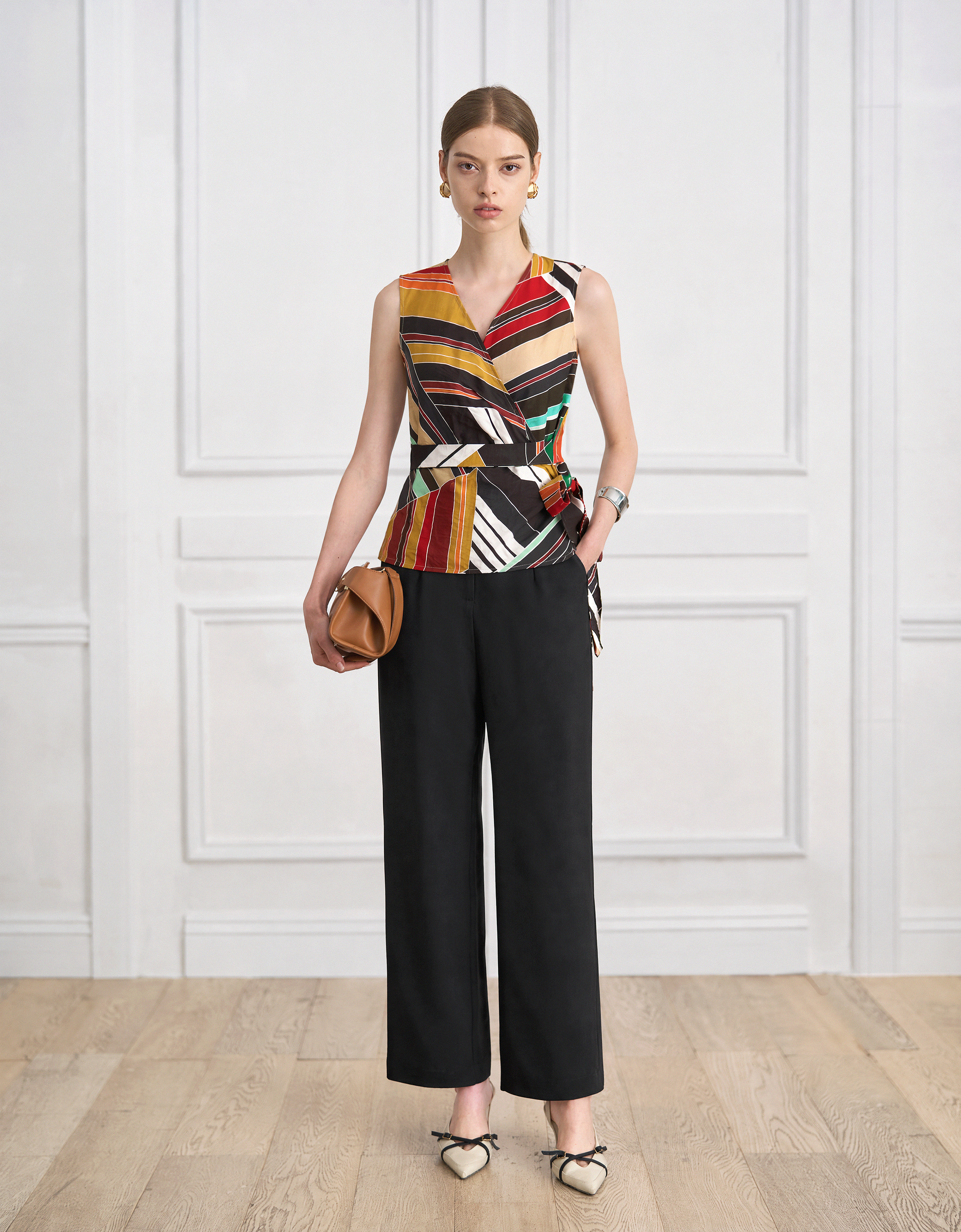 multicolor stripe print(a30723)