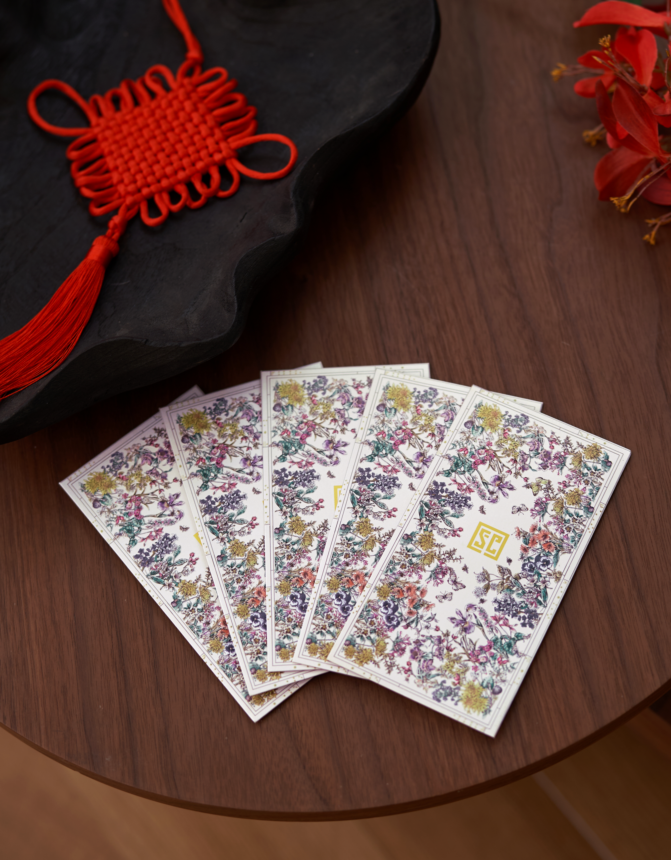 BUNDLE: Botanical Print Reversible Hand Bag & Botanical Print LNY 2026 Red Packets (Limited Edition Prints)