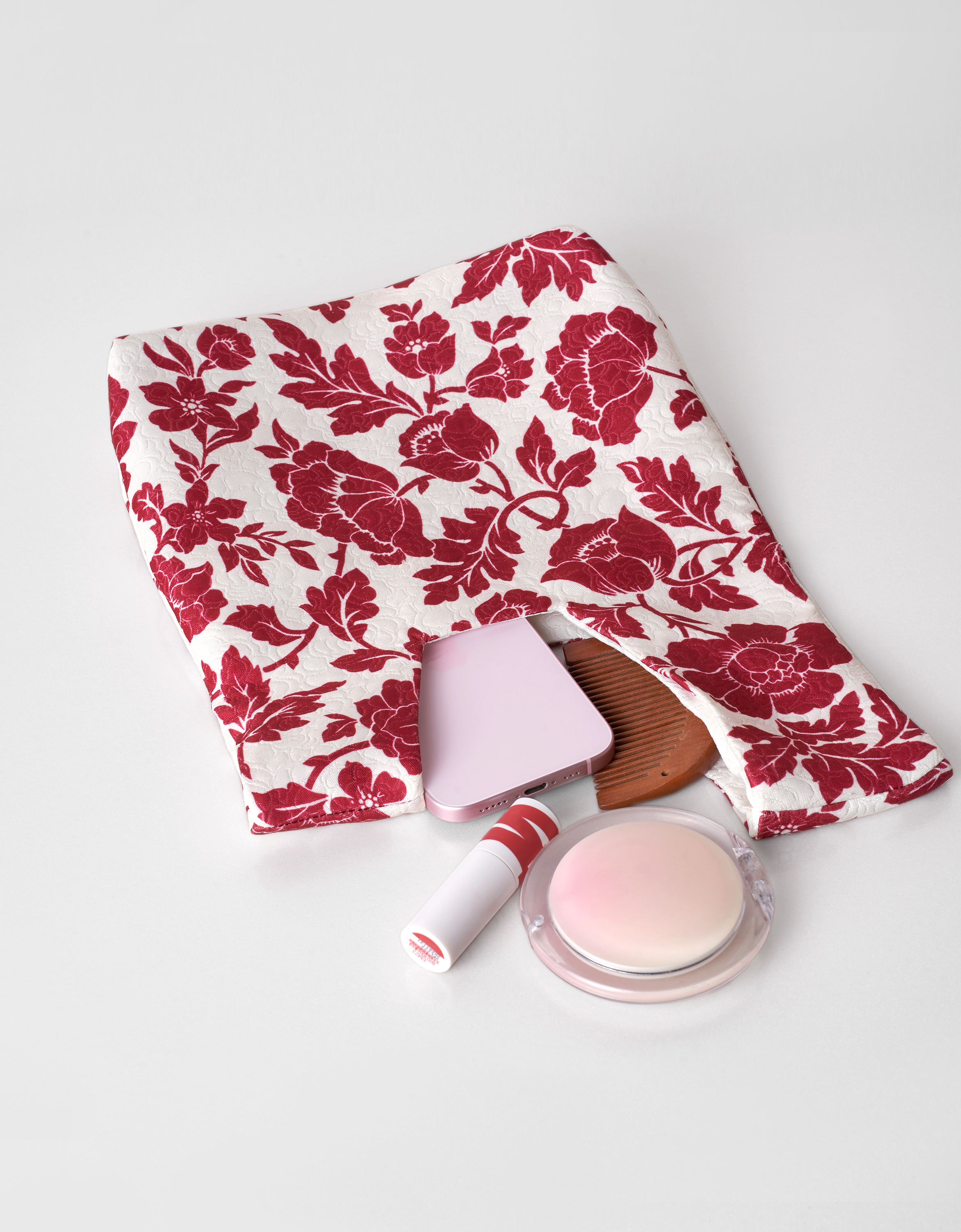 BUNDLE: Floral Jacquard Reversible Hand Bag & LNY 2026 Red Packets (Designs selected randomly)