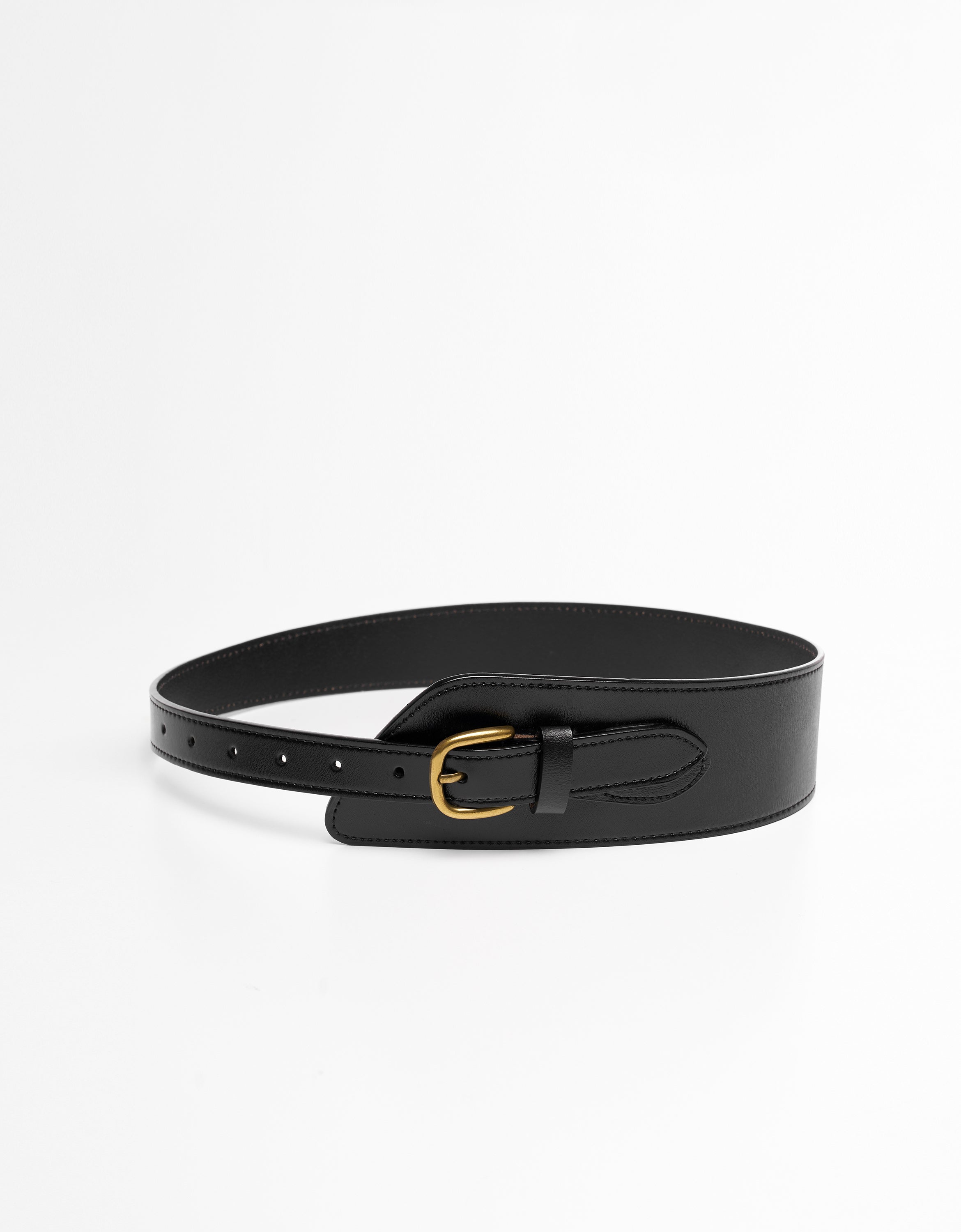 Wide Panel Leather Belt